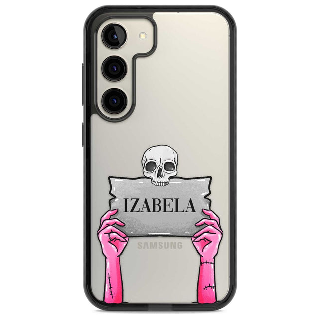 Personalised Grave Plaque Custom Phone Case Samsung S22 / Black Impact Case,Samsung S23 / Black Impact Case Blanc Space