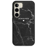 Personalised Black Marble 2 Custom Phone Case Samsung S22 / Black Impact Case,Samsung S23 / Black Impact Case Blanc Space