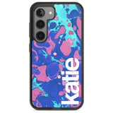 Personalised Navy, Turquoise + Purple - Marbled Custom Phone Case Samsung S22 / Black Impact Case,Samsung S23 / Black Impact Case Blanc Space