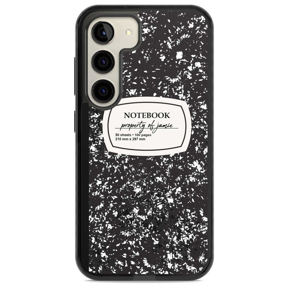 Personalised Notebook Cover Custom Phone Case Samsung S22 / Black Impact Case,Samsung S23 / Black Impact Case Blanc Space