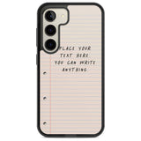 Personalised School Paper Custom Phone Case Samsung S22 / Black Impact Case,Samsung S23 / Black Impact Case Blanc Space