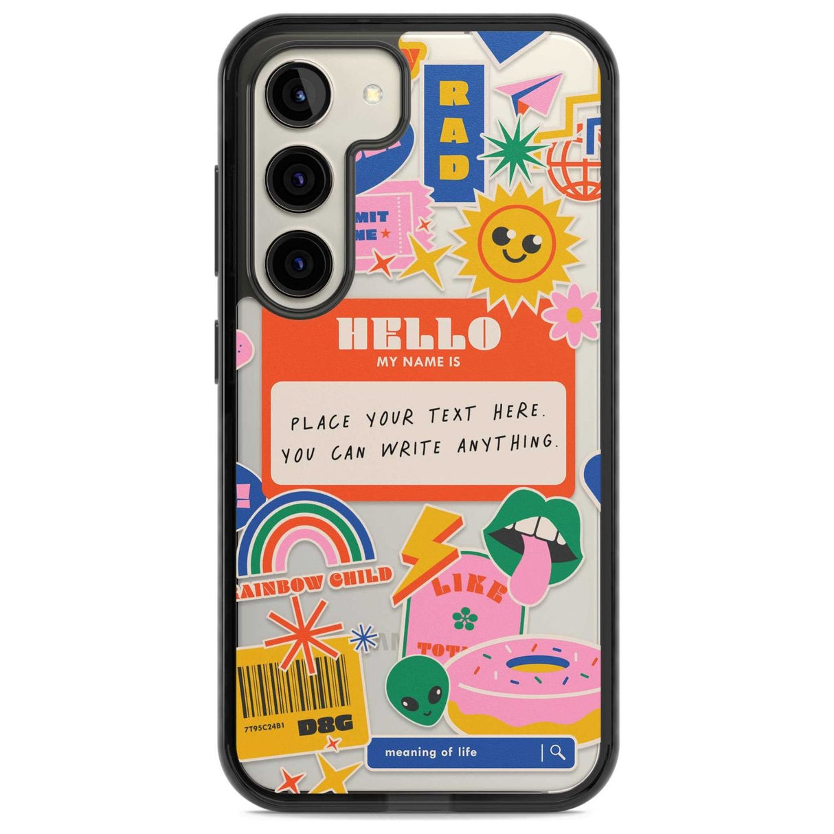 Personalised Nostalgia Sticker Mix #2 Custom Phone Case Samsung S22 / Black Impact Case,Samsung S23 / Black Impact Case Blanc Space