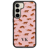 Personalised Safari Tiger Pattern on Pink Custom Phone Case Samsung S22 / Black Impact Case,Samsung S23 / Black Impact Case Blanc Space