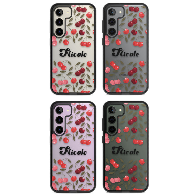 Personalised Cherry Pattern Impact Phone Case for Samsung Galaxy S24, Samsung Galaxy S23, Samsung Galaxy S22