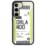 Personalised Orlando Boarding Pass Custom Phone Case Samsung S22 / Black Impact Case,Samsung S23 / Black Impact Case Blanc Space