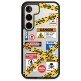 CAUTION Phone Case Samsung S22 / Black Impact Case,Samsung S23 / Black Impact Case Blanc Space