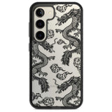 Black Dragon Pattern Phone Case Samsung S22 / Black Impact Case,Samsung S23 / Black Impact Case Blanc Space