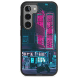 Motorcylist & Signs - Neon Cities Photographs Phone Case Samsung S22 / Black Impact Case,Samsung S23 / Black Impact Case Blanc Space