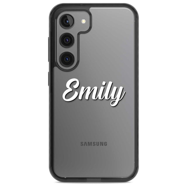 Personalised Clear Text  1B Custom Phone Case Samsung S22 / Black Impact Case,Samsung S23 / Black Impact Case Blanc Space