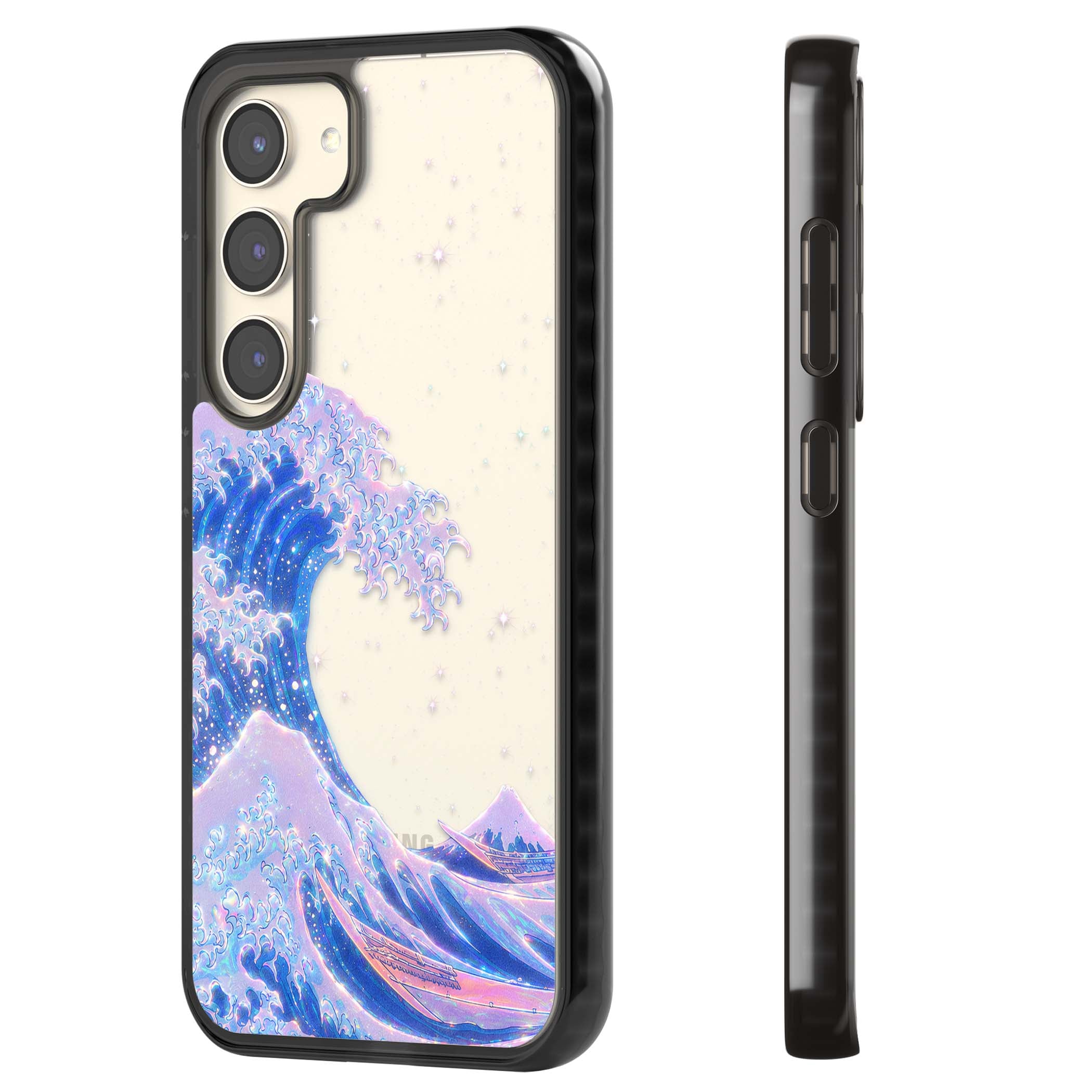The Great Wave In Opal japanese iPhone case | Black Impact case for Samsung Galaxy S24, Samsung Galaxy S23, Samsung Galaxy S22