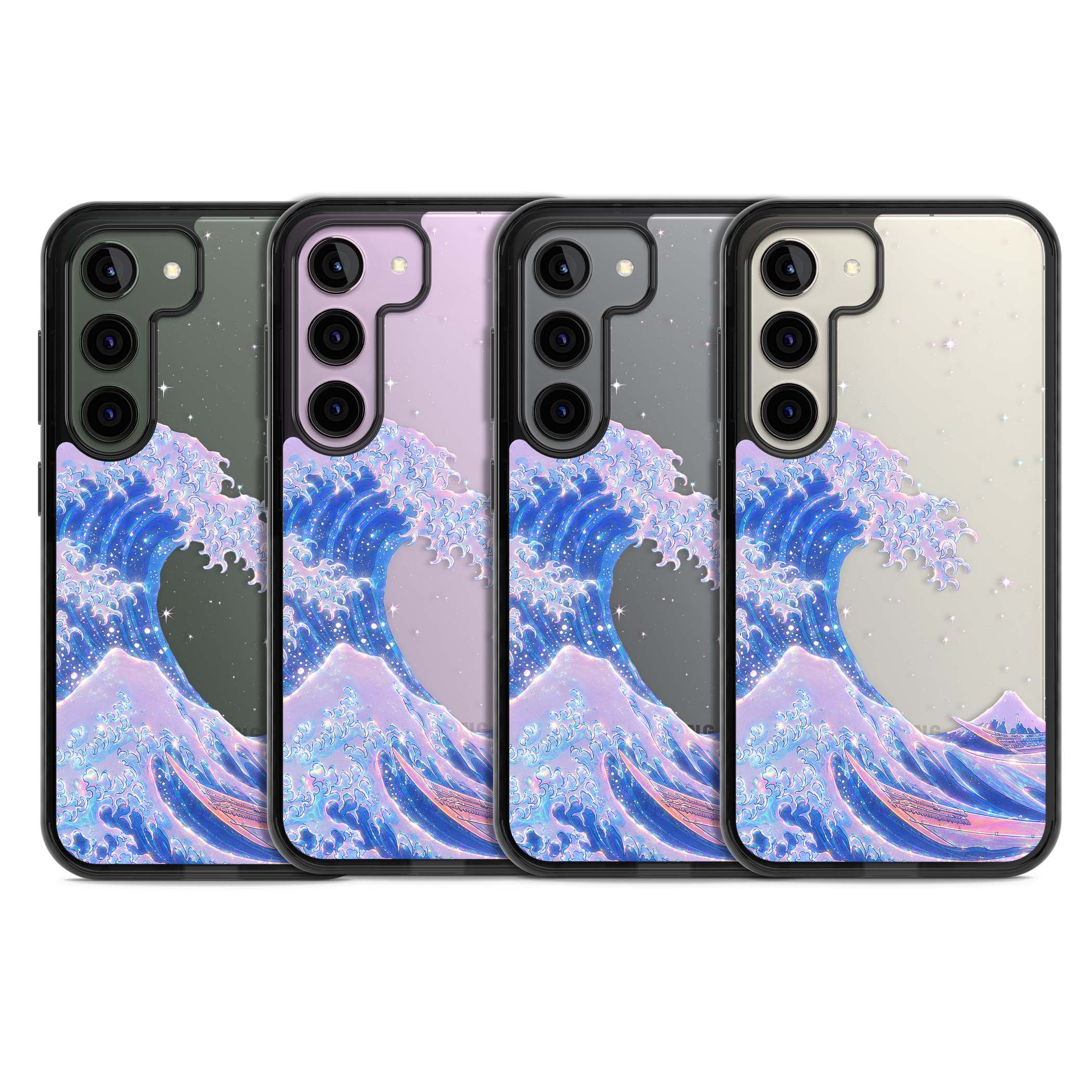 The Great Wave In Opal japanese iPhone case | Black Impact case for Samsung Galaxy S24, Samsung Galaxy S23, Samsung Galaxy S22