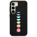 Pastel Moon Phases Phone Case Samsung S22 / Black Impact Case,Samsung S23 / Black Impact Case Blanc Space