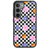 Checkered Blossom Impact Phone Case for Samsung Galaxy S24, Samsung Galaxy S23, Samsung Galaxy S22