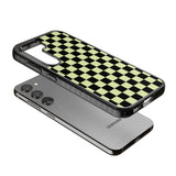 Black & Lime Check Impact Phone Case for Samsung Galaxy S24, Samsung Galaxy S23, Samsung Galaxy S22