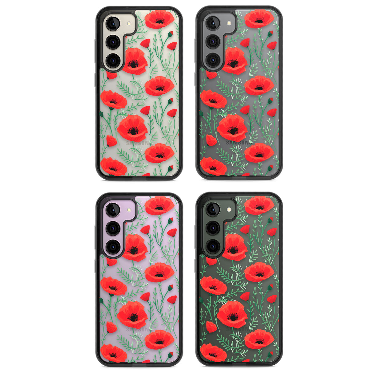 Poppy Garden Impact Phone Case for Samsung Galaxy S24, Samsung Galaxy S23, Samsung Galaxy S22