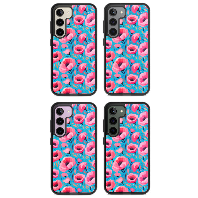 Tropical Pink Poppies Impact Phone Case for Samsung Galaxy S24, Samsung Galaxy S23, Samsung Galaxy S22