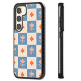 Vintage Bloom Checkered Impact Phone Case for Samsung Galaxy S24, Samsung Galaxy S23, Samsung Galaxy S22