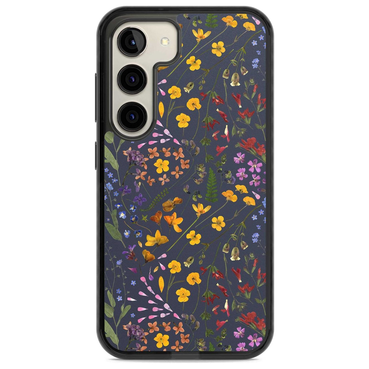 Wildflower & Leaves Cluster Design - Navy