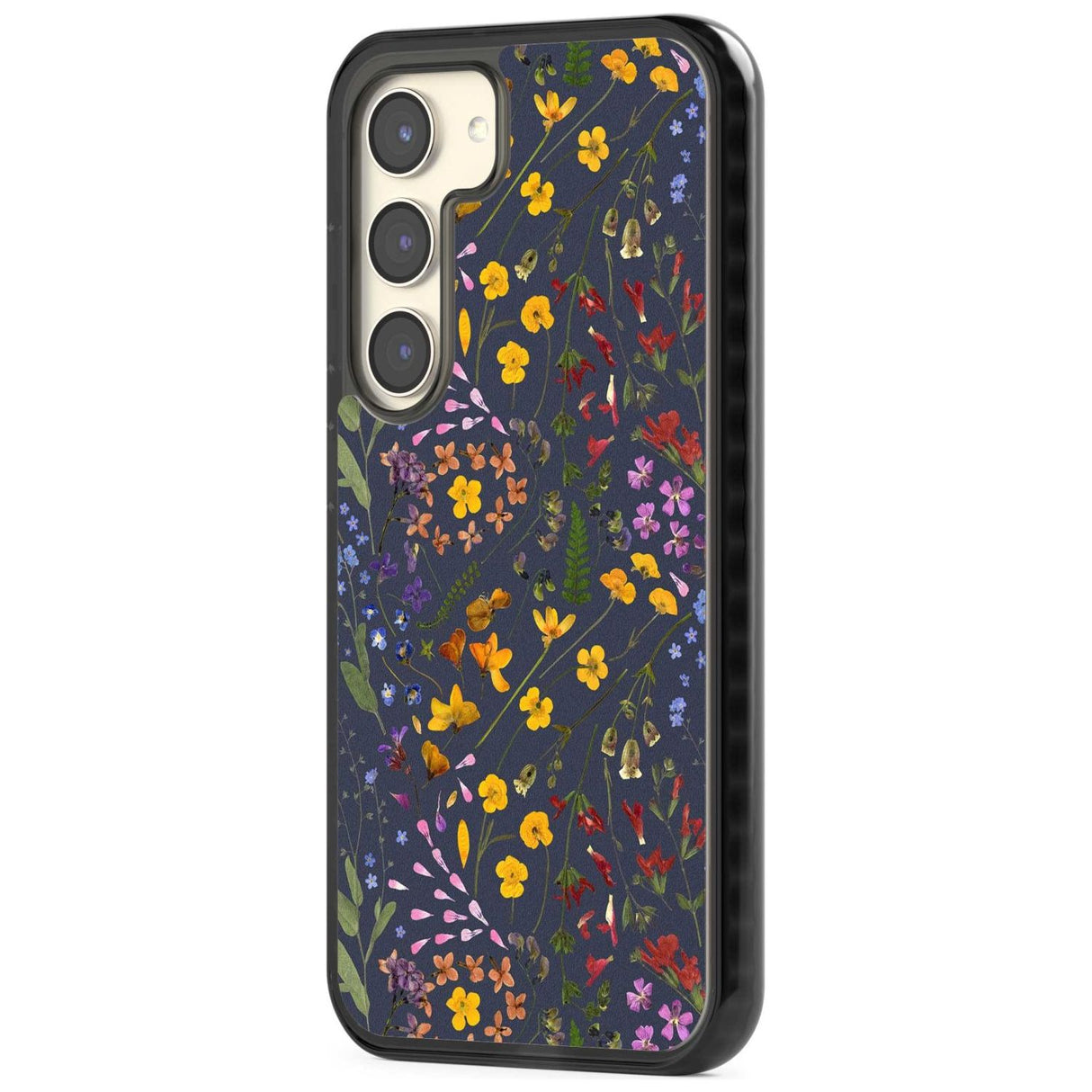 Wildflower & Leaves Cluster Design - Navy