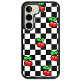 Checkered Cherry Phone Case Samsung S22 / Black Impact Case,Samsung S23 / Black Impact Case Blanc Space