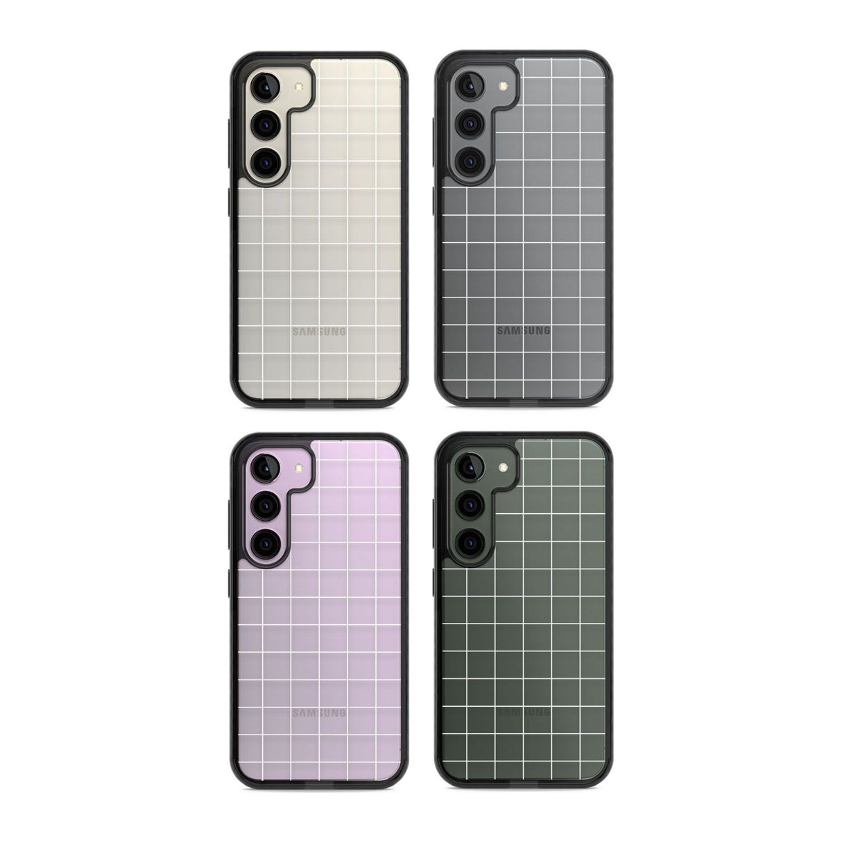 Simplistic Large Grid Pattern White (Transparent)