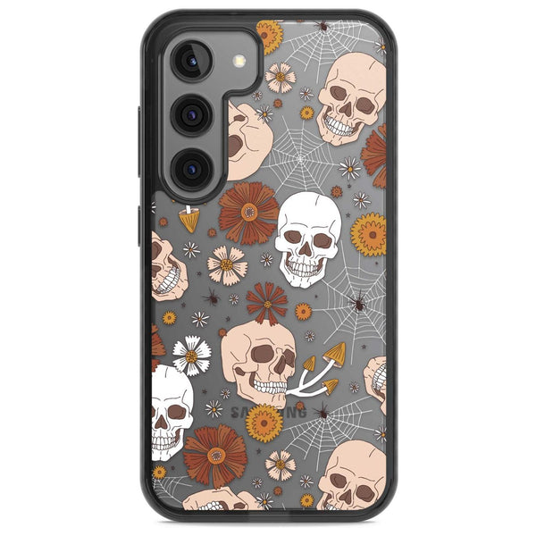 Halloween Skulls And Flowers