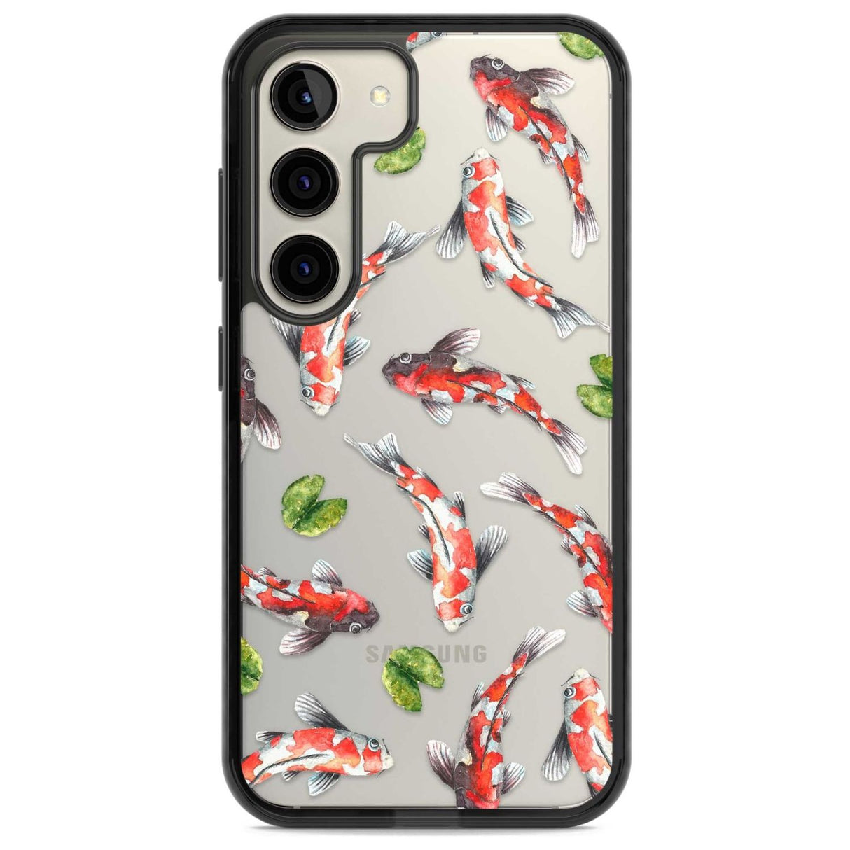 Koi Fish Japanese Watercolour Phone Case Samsung S22 / Black Impact Case,Samsung S23 / Black Impact Case Blanc Space