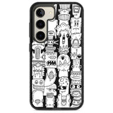 Monochrome Heads Phone Case Samsung S22 / Black Impact Case,Samsung S23 / Black Impact Case Blanc Space