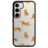 Clear Tiger Jungle Cat Pattern Phone Case Samsung S22 / Black Impact Case,Samsung S23 / Black Impact Case Blanc Space