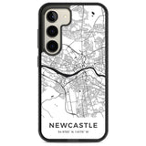 Map of Newcastle, England Phone Case Samsung S22 / Black Impact Case,Samsung S23 / Black Impact Case Blanc Space