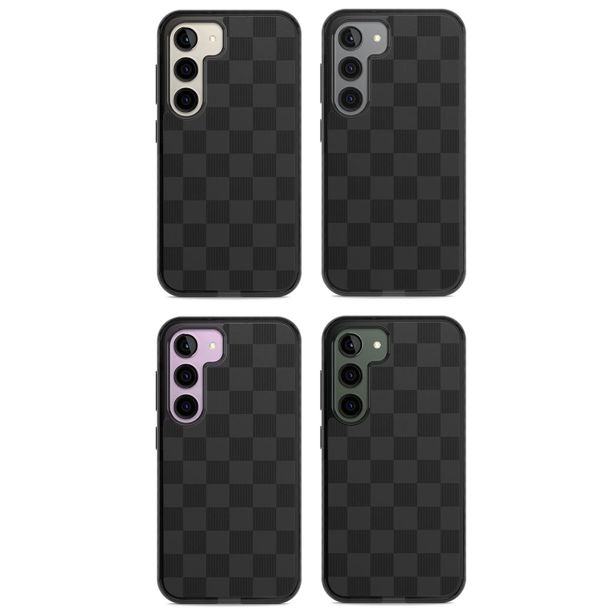 BLACK CHECKERED Impact Phone Case for Samsung Galaxy S24, Samsung Galaxy S23, Samsung Galaxy S22