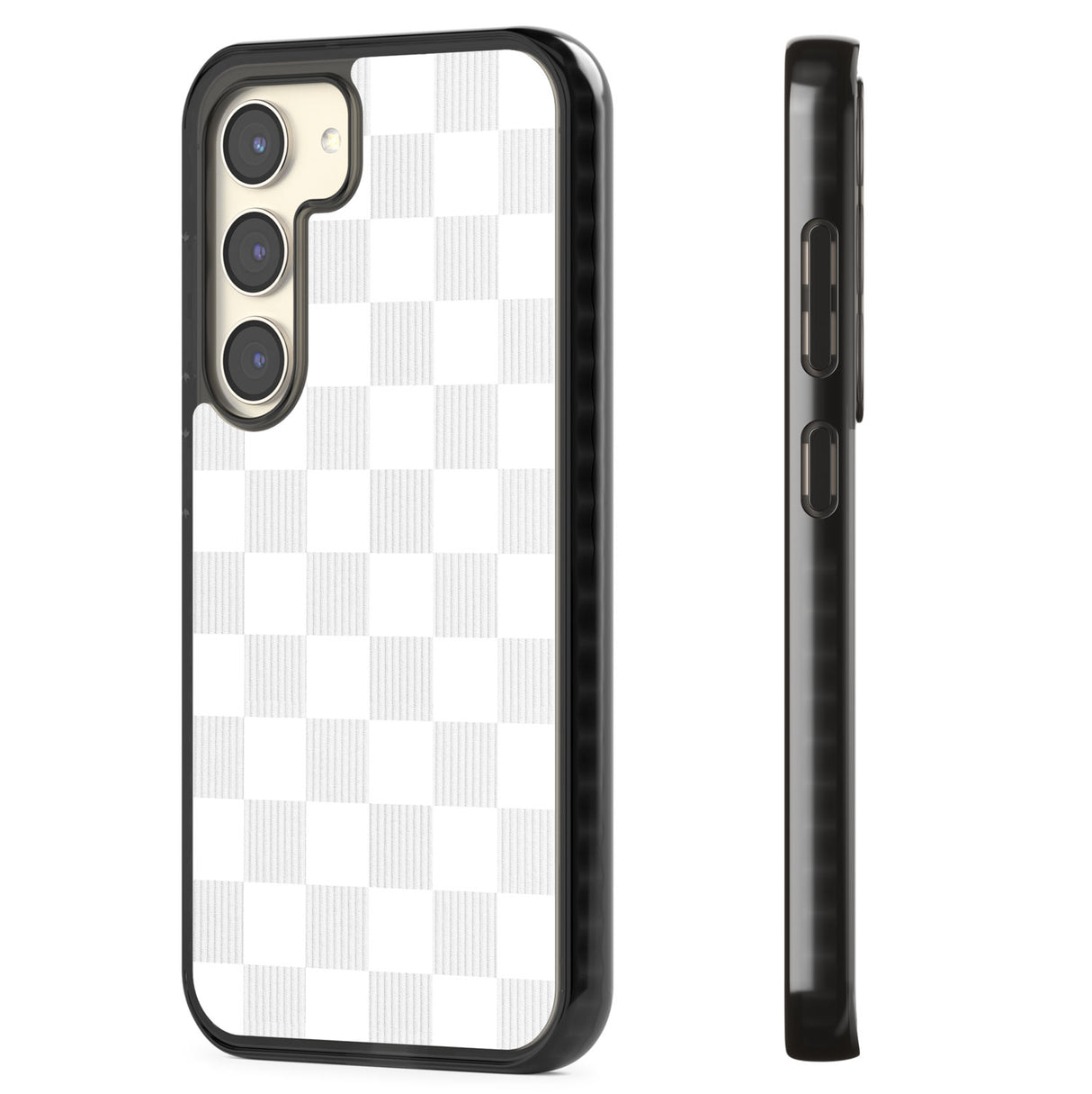 WHITE CHECKERED Impact Phone Case for Samsung Galaxy S24, Samsung Galaxy S23, Samsung Galaxy S22