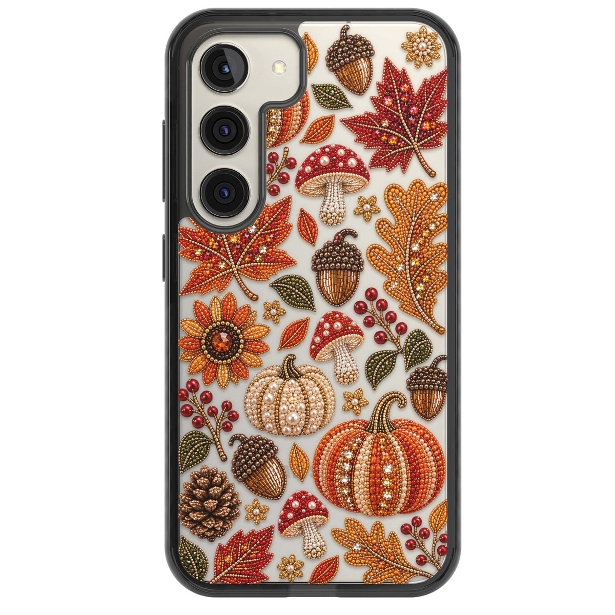 Beaded Autumn iPhone case | Black Impact case for Samsung Galaxy S24, Samsung Galaxy S23, Samsung Galaxy S22