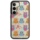 Forrest Owl Clear Pattern Phone Case Samsung S22 / Black Impact Case,Samsung S23 / Black Impact Case Blanc Space