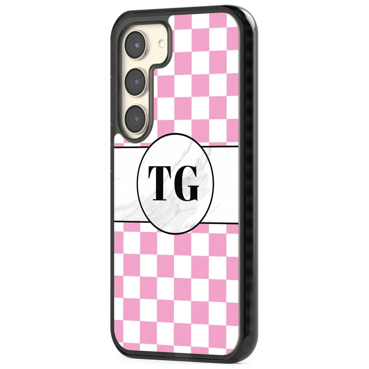 Personalised Monogrammed Pink Check Phone Case iPhone 15 Pro Max / Black Impact Case,iPhone 15 Plus / Black Impact Case,iPhone 15 Pro / Black Impact Case,iPhone 15 / Black Impact Case,iPhone 15 Pro Max / Impact Case,iPhone 15 Plus / Impact Case,iPhone 15 Pro / Impact Case,iPhone 15 / Impact Case,iPhone 15 Pro Max / Magsafe Black Impact Case,iPhone 15 Plus / Magsafe Black Impact Case,iPhone 15 Pro / Magsafe Black Impact Case,iPhone 15 / Magsafe Black Impact Case,iPhone 14 Pro Max / Black Impact Case,iPhone 1