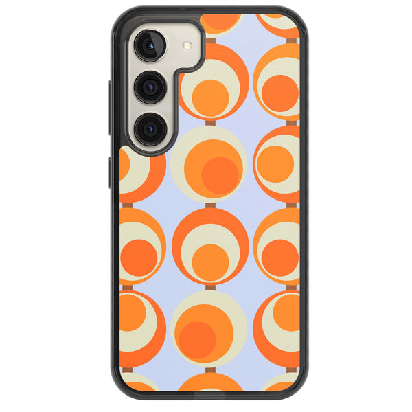 Mid Century Blue Orange Pattern