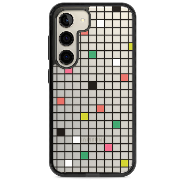 Vibrant Clear Geometric Grid Impact Phone Case for Samsung Galaxy S24, Samsung Galaxy S23, Samsung Galaxy S22