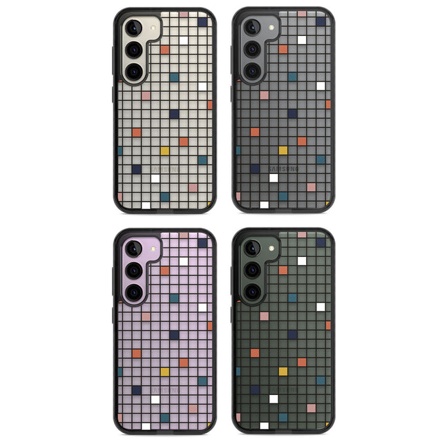 Earthtone Clear Geometric Grid Impact Phone Case for Samsung Galaxy S24, Samsung Galaxy S23, Samsung Galaxy S22