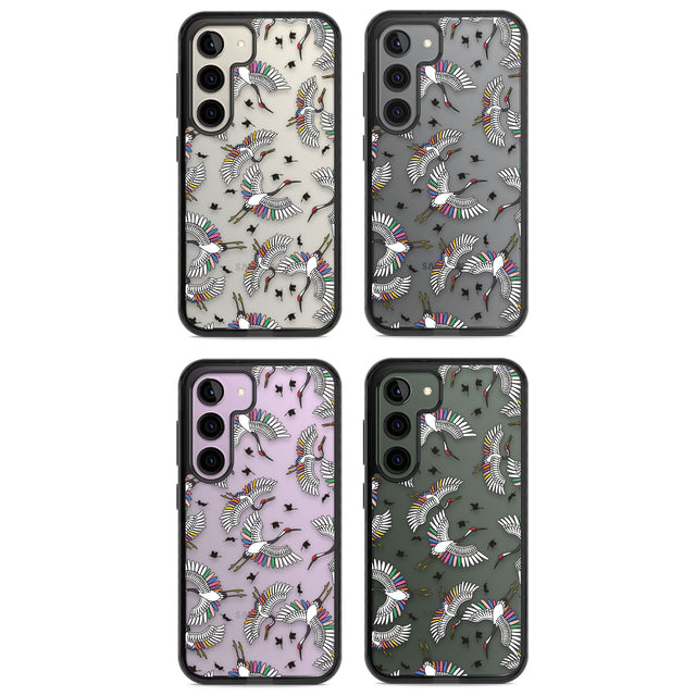 Colourful Crane Pattern Impact Phone Case for Samsung Galaxy S24, Samsung Galaxy S23, Samsung Galaxy S22