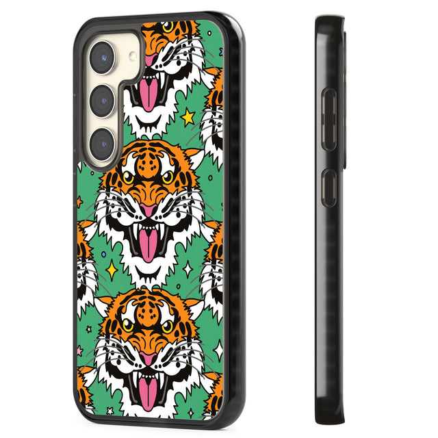 Fierce Jungle Tigers (Green) Impact Phone Case for Samsung Galaxy S24, Samsung Galaxy S23, Samsung Galaxy S22