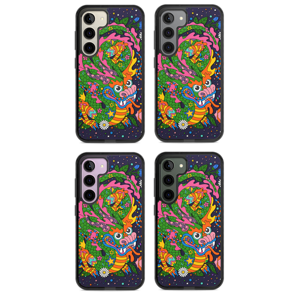 Psychedelic Jungle Dragon (Purple) Impact Phone Case for Samsung Galaxy S24, Samsung Galaxy S23, Samsung Galaxy S22