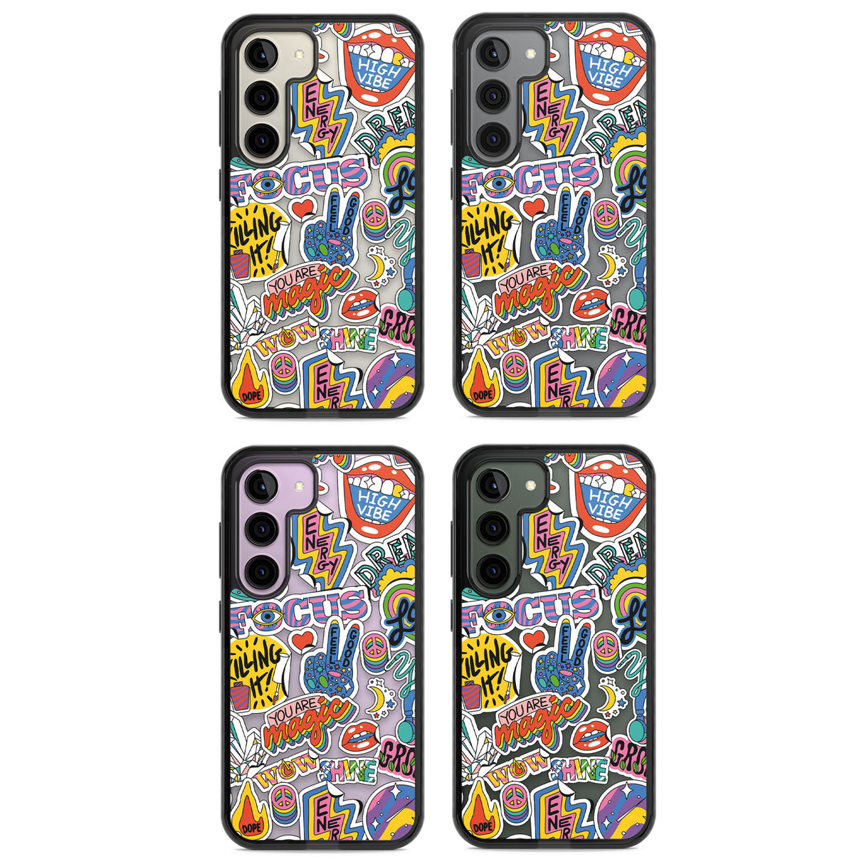 Magic Sticker Collage Impact Phone Case for Samsung Galaxy S24, Samsung Galaxy S23, Samsung Galaxy S22