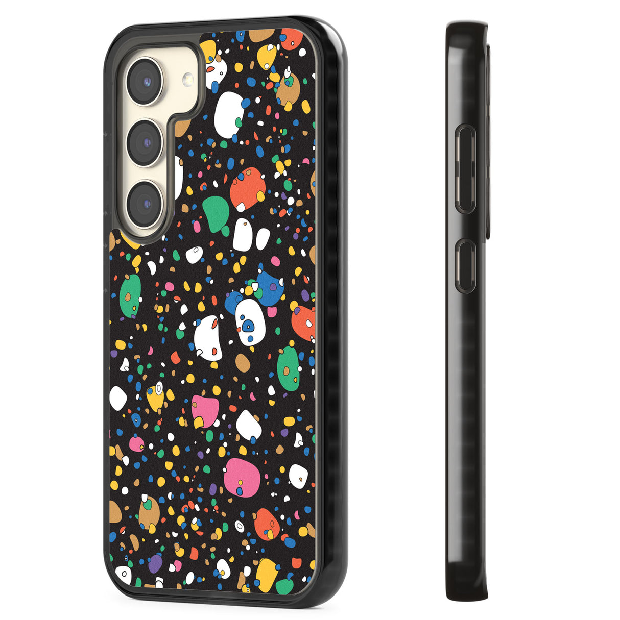 Colourful Confetti Pebbles (Black) Impact Phone Case for Samsung Galaxy S24, Samsung Galaxy S23, Samsung Galaxy S22