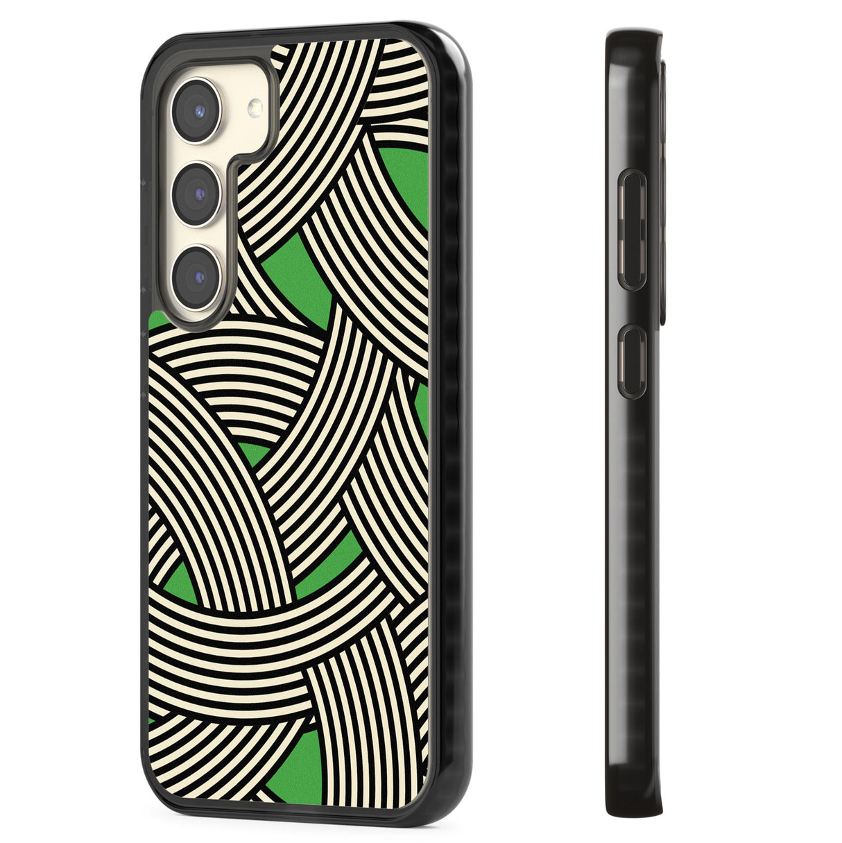 Green Optic Waves Impact Phone Case for Samsung Galaxy S24, Samsung Galaxy S23, Samsung Galaxy S22