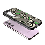 Green Optic Waves Impact Phone Case for Samsung Galaxy S24, Samsung Galaxy S23, Samsung Galaxy S22