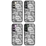 Onomatopoeia (Black & White) Impact Phone Case for Samsung Galaxy S24, Samsung Galaxy S23, Samsung Galaxy S22