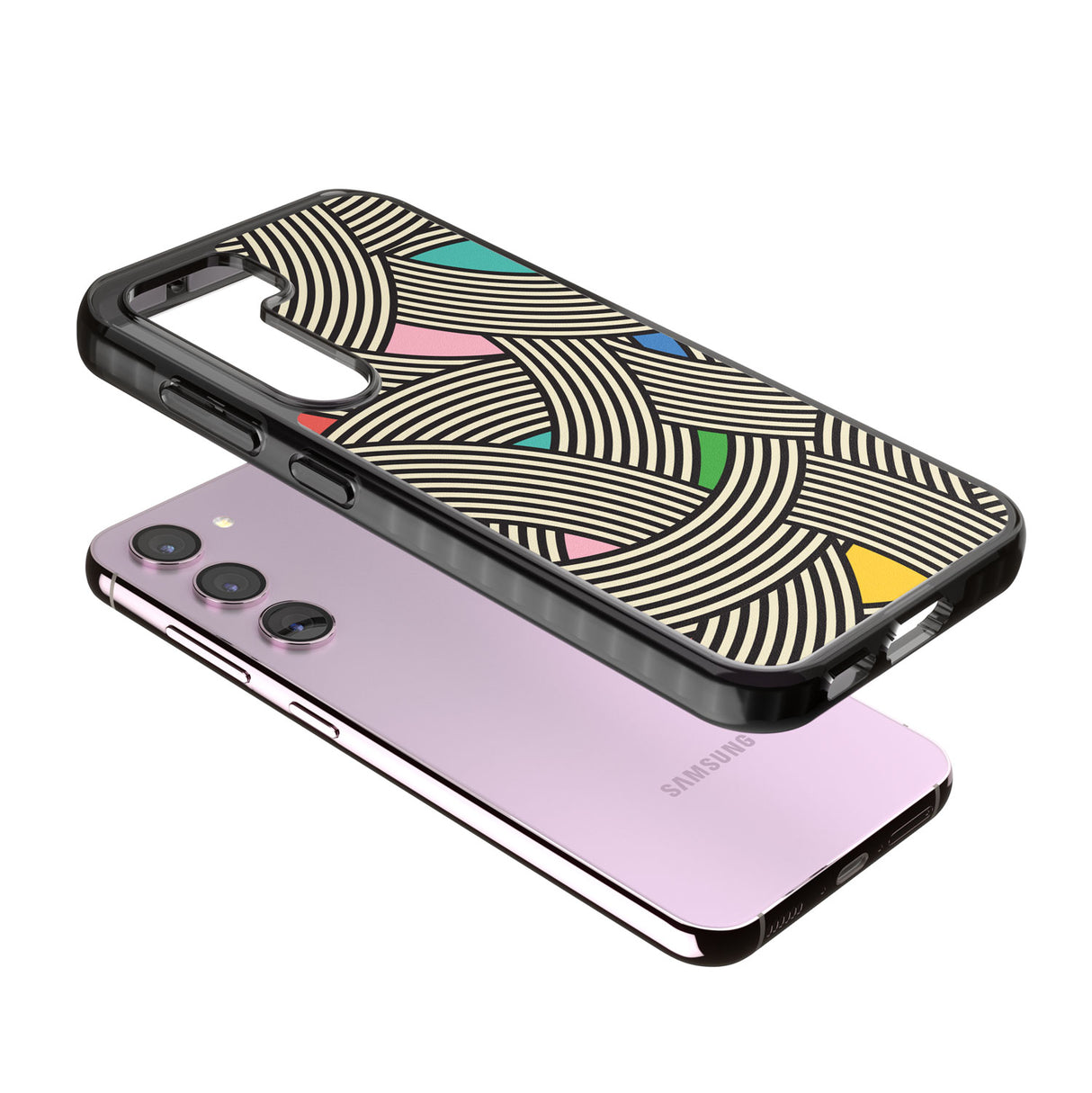 Multicolour Optic Waves Impact Phone Case for Samsung Galaxy S24, Samsung Galaxy S23, Samsung Galaxy S22