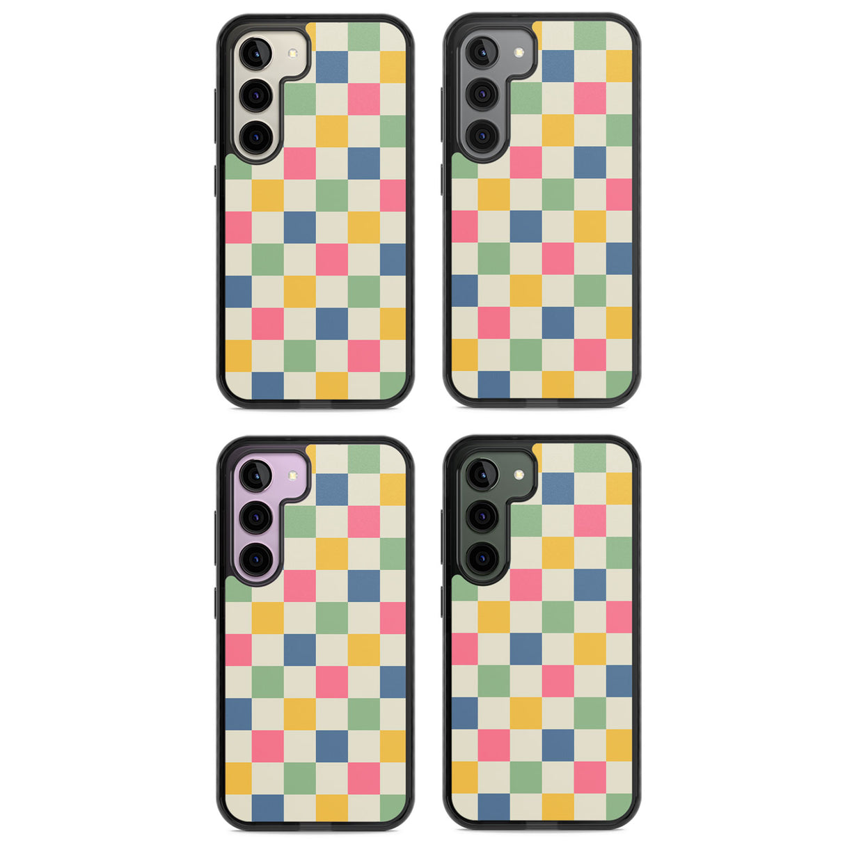 Pastel Multicolor Checkered Impact Phone Case for Samsung Galaxy S24, Samsung Galaxy S23, Samsung Galaxy S22