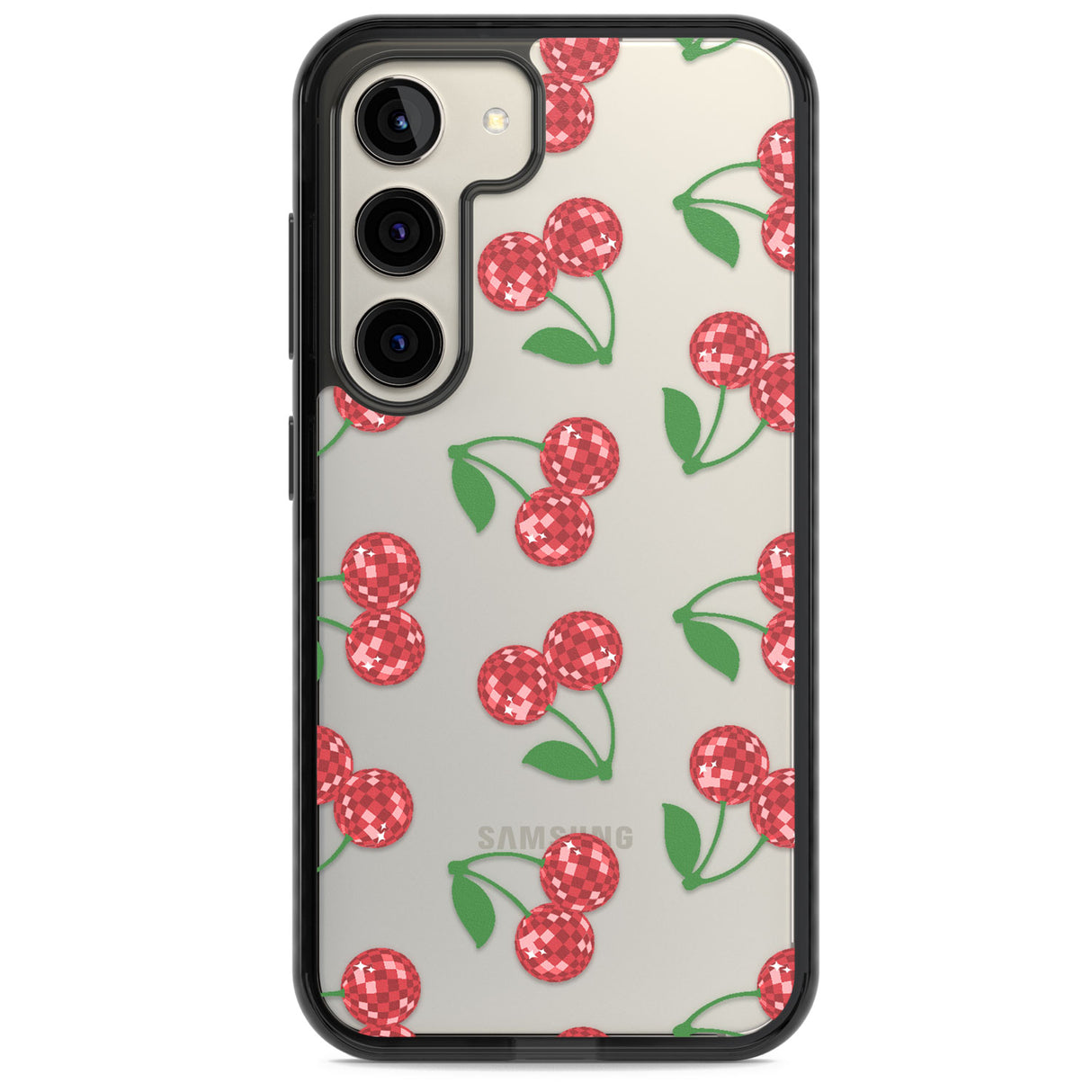 Disco Cherry Pattern Impact Phone Case for Samsung Galaxy S24, Samsung Galaxy S23, Samsung Galaxy S22