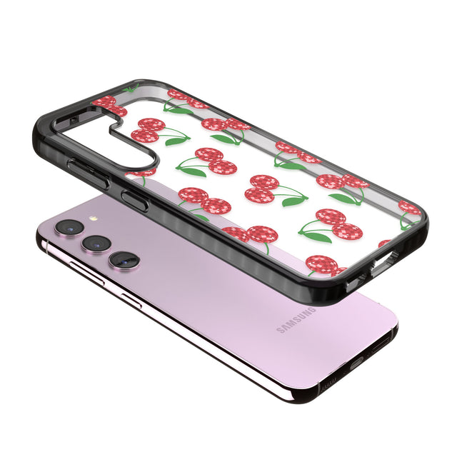 Disco Cherry Pattern Impact Phone Case for Samsung Galaxy S24, Samsung Galaxy S23, Samsung Galaxy S22